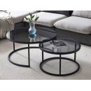 Комплект SIGNAL FERRANTE E (2 стола журнальных) дымчатый/черный мат